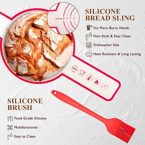 Complete Sourdough Starter Kit, Banneton Bread Proofing Basket with Glass Sourdough Starter Jar, Sourdough Bread Baking Supplies, 9'' Round Bread Proofing Basket, for Bread Making Baking Fermentation thumbnail 8