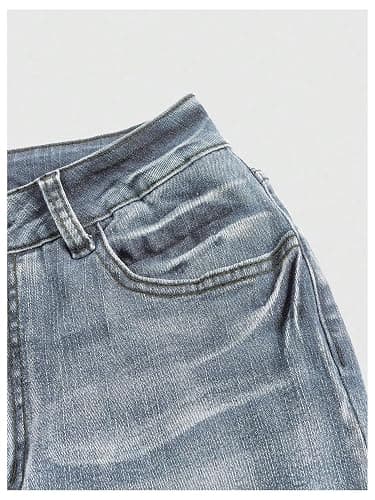 MakeMeChic Women's Flared Jeans Bell Bottom Jeans Embroidered Y2K High Waist Stretchy Denim Pants thumbnail 3