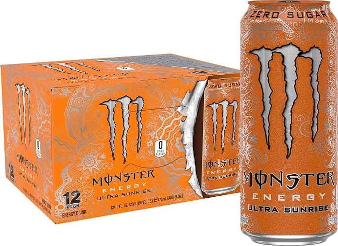 Monster Energy Ultra Sunrise, Sugar Free Energy Drink, 16 Ounce (Pack of 12) - Image 1