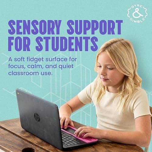 Student ChromebookⓇ Gidget: Silicone Sensory Mat/Palm Rest Compatible with Most Student ChromebookⓇ Models – Textured Fidget Pad for Discreet Focus and Comfort – by Gyre & Gimble thumbnail 2