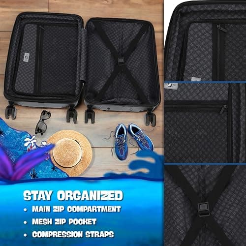 FUL Spongebob Squarepants 22.5 Inch Carry-On Luggage, Hardshell Rolling Suitcase with Spinner Wheels, Blue, Medium thumbnail 4