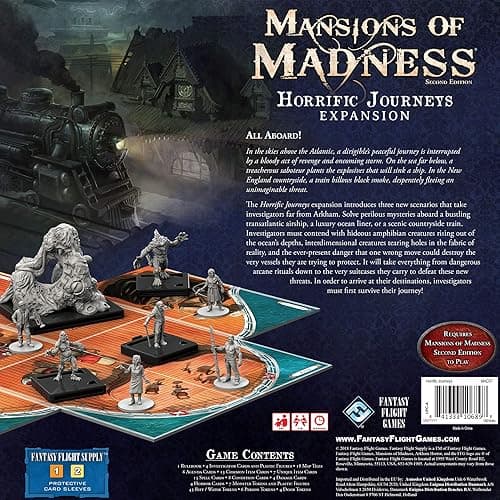 Mansions of Madness Horrific Journeys Board Game Expansion | Horror, Mystery for Teens and Adults | Ages 14+ | 1-5 Players | Average Playtime 2-3 Hours | Made by Fantasy Flight Games thumbnail 4