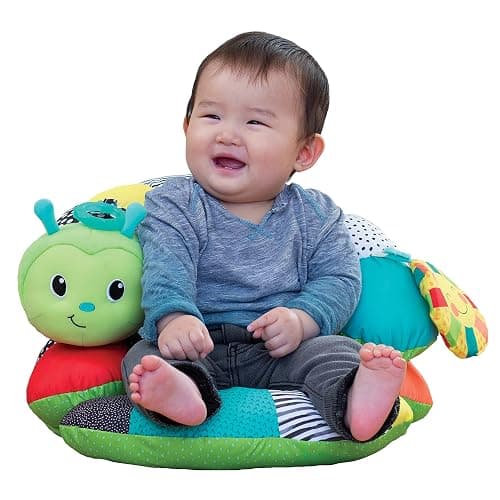 Infantino Prop-A-Pillar Tummy Time & Seated Support, Baby Floor Seat for Tummy Time & Early Sitting, Soft, Supportive, Engaging Toys, Caterpillar thumbnail 3