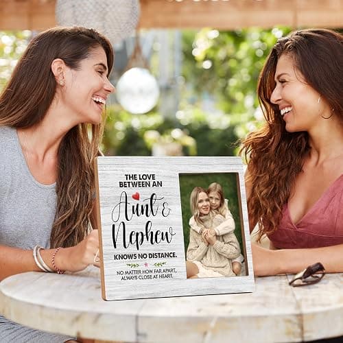valucise Nephew Pictures Frame, Aunt And Nephew Photo Frame, Nephew Gifts From Auntie, Nephew Birthday Wedding Gifts, Farmhouse Home Living Room Bedroom Office Decoration -56 thumbnail 2