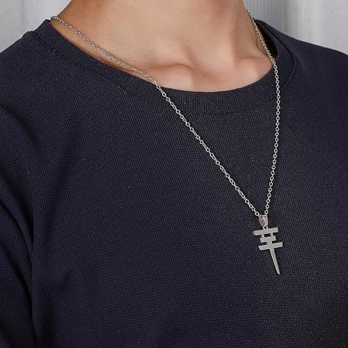 Medsor Rock Roll Necklace Stainless Steel Pendant Jewelry for Men Women Music Fans thumbnail 4