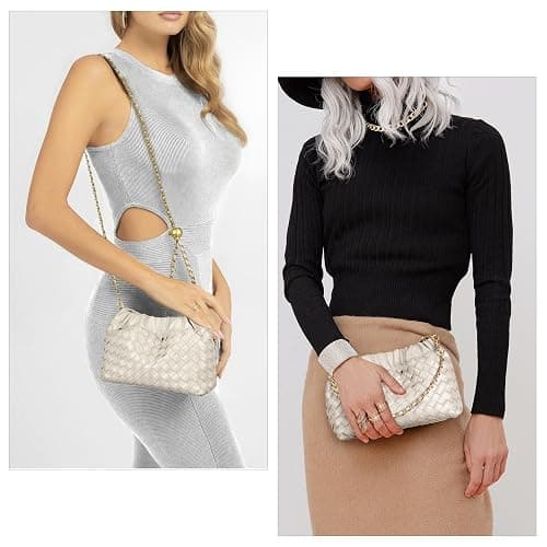 Joryin Woven Women's Crossbody Bag & Evening Purse, Trendy Dumpling Clutch & Hobo Cloud Shoulder Bag Trendy Dumpling Clutch thumbnail 3