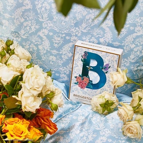 Kitsch x Bridgerton Satin Pillowcase with Zipper for Hair Skin, Softer Than Silk Pillow Cases, Wrinkle-Free, Cooling Satin Pillow Covers, Bridgerton - Toile De Blue, Standard Size (19"x26") thumbnail 2