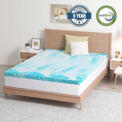 EGO Topper 3 Inch Twin Memory Foam Mattress Topper, Cooling Gel Foam Mattress Topper for Pressure Relief, Ventilated Design Bed Topper in a Box, CertiPUR-US Certified, 38"×75", Medium thumbnail 5