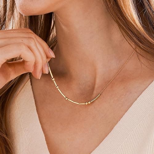 MYLONGINGCHARM Personalized Morse Code Necklace for Women, 18K Gold Plated Name Necklace, Morse Code Jewelry Gift for Her thumbnail 4