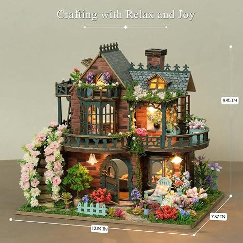 RHZN Miniature House Kit, Dollhouse Kit, Miniature Kit, DIY Mini House Building Kit for Adult Teen, Botanical House - Botanical House thumbnail 3