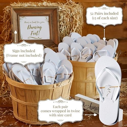 Orca Bulk Flip Flops For Wedding Guests | 52 Pack Wholesale Wedding Sandals thumbnail 4
