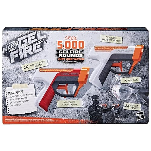 NERF Pro Gelfire Dual Wield Pack, 2 Blaster, No-Prime Firing, 5000 Gelfire Rounds, 2 x 100 runde integrierte Trichter, 2 Brillen, ab 14 Jahren thumbnail 12