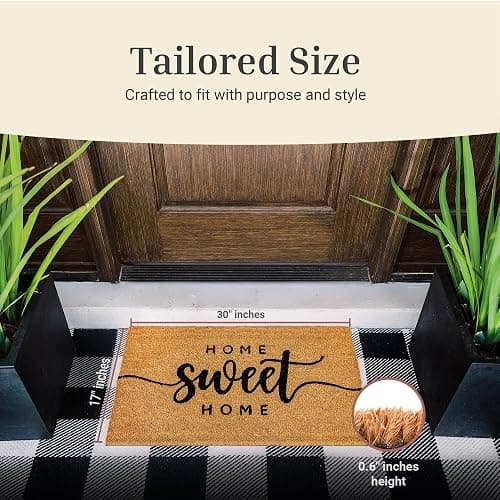 THEODORE MAGNUS Door Mat - Welcome Mat for Front Door with Non-Slip Backing - Durable Coir Doormat - Perfect for Outside Entrance and Entryway Matt - Outdoor/Indoor - Sweet Home - 17" x 30" thumbnail 3