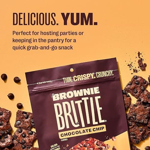 Brownie Brittle – Original Chocolate Chip Thin and Crispy Sweet Snacks, Family Size (Pack of 6, 5 oz), Rich Gourmet Brownie Bites Dessert thumbnail 5