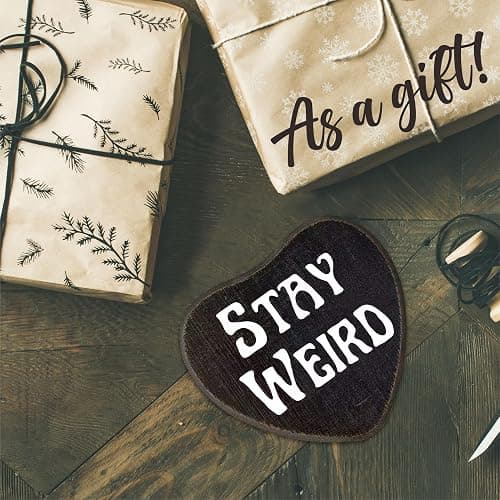5"x 6.5" Wooden Plaque With A Hook -Stay Weird- Retro Gothic Wall Art, Bar, Living room, Halloween Funny Natural Pine Wood Decorative Sign, Gifts For Woman, Man, Lover, Home & Office Decoration- D06 thumbnail 5