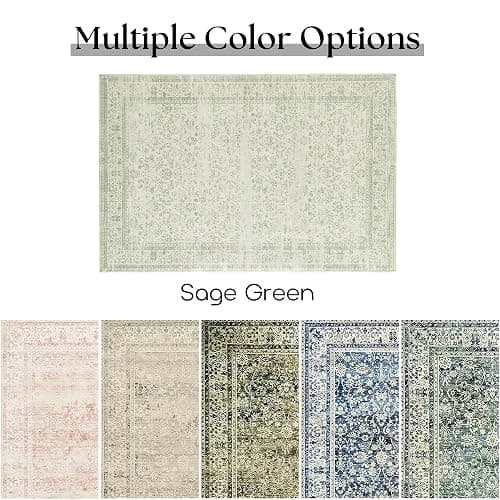 BILEEHOME Sage Green Rug for Nursery Baby Girl,Boho Floral Washable Soft Faux Wool Cottagecore Area Rugs for Living Room Bedroom,5 x7,Light Green - 5' x 7' (Rectangular) - Sage Green thumbnail 6
