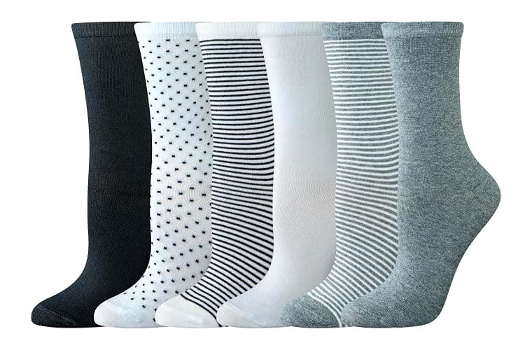 Amazon Essentials Women's Crew Socks, Cotton, 6 Pairs - Image 1