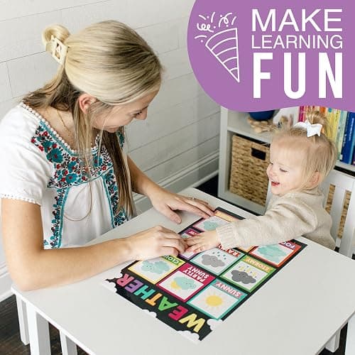 Hadley Designs 16 Educational Posters for Classroom Decor - Chalkboard Educational Posters for Toddlers 1-3, Toddler Learning Poster for Kids Ages 3-5, Kindergarten & Preschool Classroom Must Haves thumbnail 2