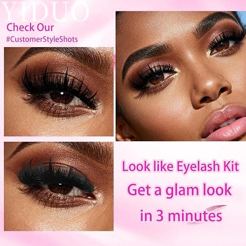 YIDUO Lashes Clusters Kit with Spikes Bottom Extensions False Eyelashes 816Pcs Bulk Packs with 2X Bond&Seal Volume D Curl Wispy Individual Fake Eyelash Wholesale Large Pack for Beginners Gift Choice thumbnail 3