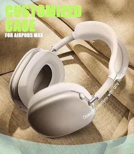Seltureone 4 in 1 Case Cover Compatible with AirPods Max Headband/Ear Cups/Ear Pads Cover, All-Round Protection Soft Silicone and Clear TPU Headphone Case for AirPods Max - Starlight thumbnail 6
