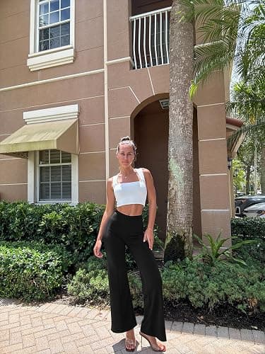 OQQ Women Wide Leg Pants High Waist Casual Pants Clothes Outfits | Fall, Soft Comfortable Feel, 4-Way Stretch, Yoga, Work & Casual Wear thumbnail 3