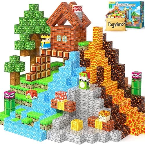 100PCS Magnetic Blocks Magnetic Building Blocks Sensory Toys for Kids Ages 3-5 6-8 8-12 Kids Game Toys for 3+ Year Old Boys & Girls, 3 4 5 6 7 8 9 10 Year Old Boy Birthday Gift Stocking Stuffers - Image 1