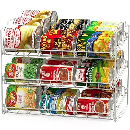 Deco Brothers Stackable Can Rack Organizer Holds Up to 36 Cans, White | for Kitchen and Pantry - Image 1