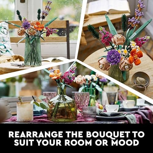LEGO Botanicals Flower Bouquet - Artificial Flowers Set for Adults incl. Roses, Snapdragons, Poppies, Asters & Daisies - Home Decor Gift Idea for Women and Men - Botanical Collection - 10280 thumbnail 6