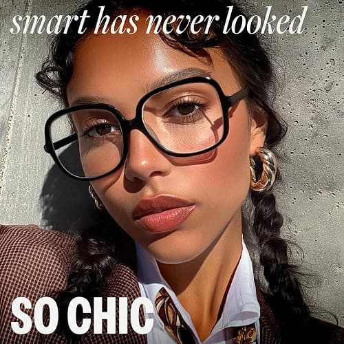 miyya Blue Light Blocking Glasses for Women, Blue Light Glasses for Women Oversized Fashion Glasses thumbnail 4