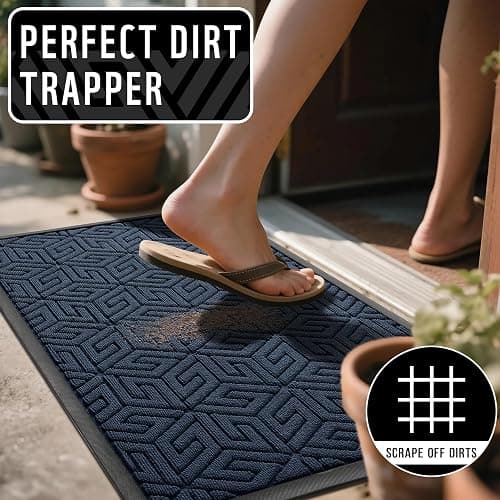 Yimobra Doormat Outdoor Entrance 29.5x17, All-Weather Waterproof Outdoor Mats for Front Door, Non Slip Welcome Door Mat for Patio Proch Outside Entryway Indoor, Blue thumbnail 4