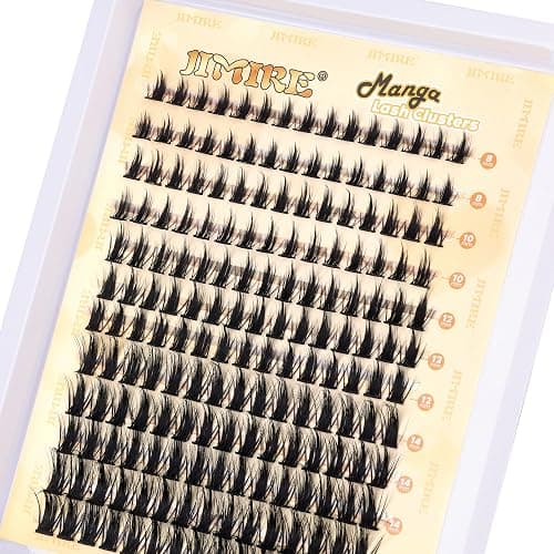 JIMIRE Wispy Lash Clusters Extensions 180Pcs Anime Eyelash Clusters D-Curly Manga Lashes Clusters Natural Look 8-16MM Cluster Eyelash Extensions Individual Lash Extension Pack thumbnail 8