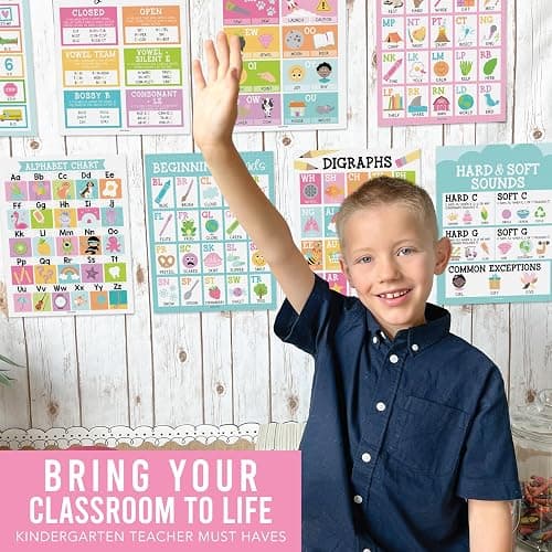 Hadley Designs Sound Wall Classroom Phonics Posters - Syllable Types Posters For Classroom Decor, Long and Short Vowel Sounds Chart, Digraphs and Blends Poster, 9 Pastel Sound Wall Bulletin Board Set thumbnail 5