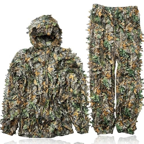 LEIMO KPARTS Leafy Ghillie Suit for Hunting,3D Leafy Camo Suit Costume for Men,Camouflage suit - Image 1