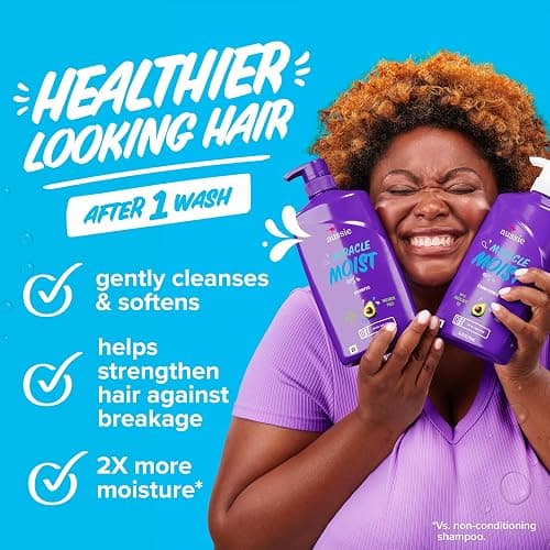 Aussie Miracle Moist Shampoo and Conditioner with 3 Minute Miracle Deep Conditioner, Avocado & Jojoba Oil, Paraben-Free, Moisturizes & Detangles, All Hair Types, Citrus Floral Scent, 3 Pack 68.4 Fl Oz thumbnail 3