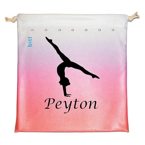Personalized Gymnastics Grip Bag with Split Handstand in Ombre Colors - Customized Bag with Crystals Option thumbnail 4