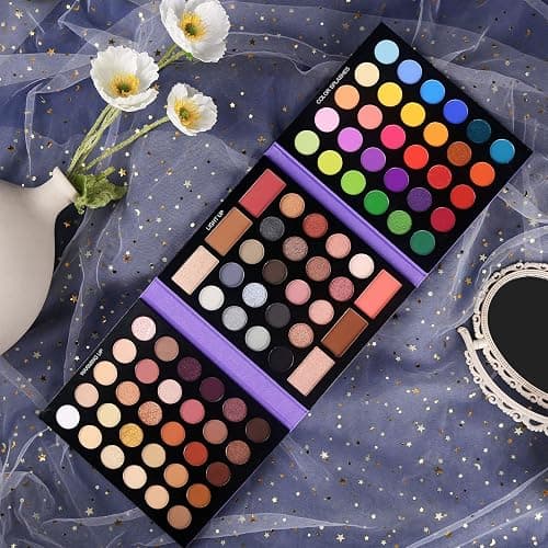 UCANBE Pretty All Set Eyeshadow Palette Pro 86 Colors Makeup Kit Matte Shimmer Eye Shadow Highlighters Contour Blush Powder All In One Makeup Pallet Holiday Christmas Valentine's Day Gift Set thumbnail 6