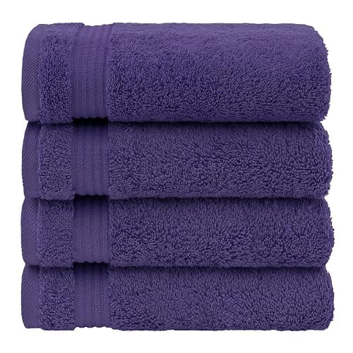 American Veteran Towel, Hand Towels for Bathroom Set of 4, 100% Cotton Turkish Hand Towel Sets, Soft Hand Face Towels, Purple Hand Towels thumbnail 4