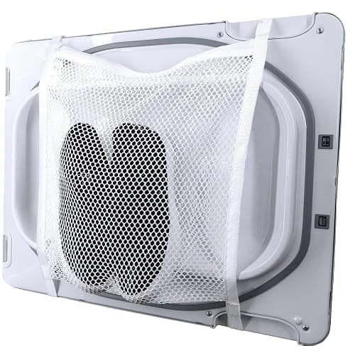 S&T INC. Sneaker Dryer Bag, Dryer Door Shoe Net with Elastic Straps, Sneaker Laundry Bag for Shoes, White, 15.5 Inch x 15.5 Inch, 1 Pack - Image 1