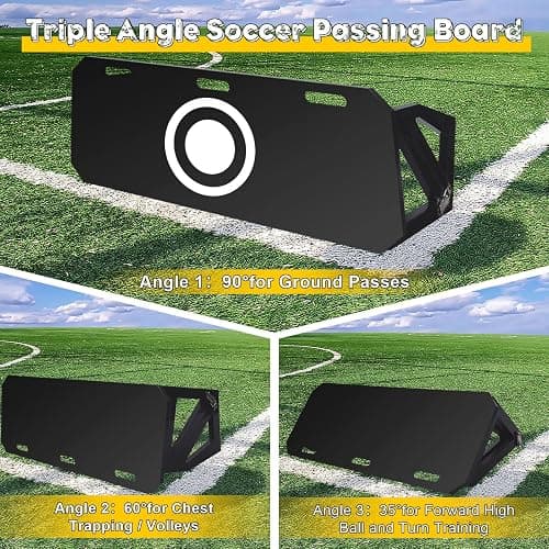 Ugnxery Upgrade 3-Angles Soccer Rebounder Board, Portable Soccer Wall for Adults & Kids, Foldable Soccer Training Equipment for Passing & Shooting Practice thumbnail 2