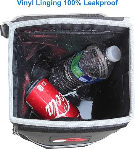 EPAuto Waterproof Car Trash Can with Lid and Storage Pockets, 2.5 Gallon, Black thumbnail 6