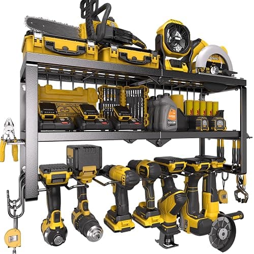 Spampur 320LB Heavy Duty Tool Organizer Wall Mount with Drill & Battery Holder, 15 Min Quick Assembly Garage Storage, Ultimate Christmas Gift for Men - Image 1