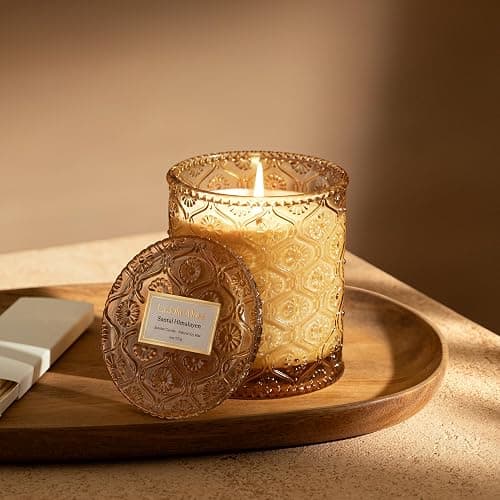 LA JOLIE MUSE Amber and Sandalwood Scented Candle | Santal Himalayen Candle | 6oz Luxury Soy Candle | Clean Burn & Long-Lasting | Gift-Ready for Hosts & Gatherings | Elegant Home Décor thumbnail 3