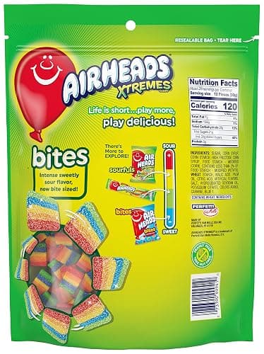 Airheads Xtremes Bites, Rainbow Berry, Party, 30.4 OZ Stand Up Bag thumbnail 2