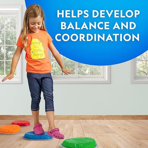 NATIONAL GEOGRAPHIC Stepping Stones for Kids – Durable Non-Slip Stones Encourage Toddler Balance & Gross Motor Skills, Indoor & Outdoor Toys, Obstacle Course, Gifts for Toddlers (Amazon Exclusive) thumbnail 6