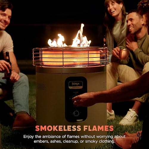 Ninja Fireside360™ Outdoor Heater & Fire Pit | 3 Modes: Flame, Heat, Flame & Heat | Portable for Patio, Deck, Camping, Beach | Easy Control Smokeless Flames | Push to Start Ignition | Stone | OF101ST thumbnail 5