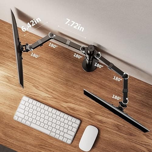 ErGear Dual Monitor Stand for 13 to 32 Inch Screens, Dual Monitor Arm Ergonomic Viewing Angle - Adjustable Tilt 90°/ Swivel 180°/ Rotate 360°/ VESA 75/100mm thumbnail 6