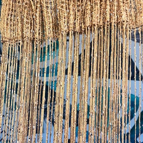 2 Pack 39 x 79 Inch String Curtains Door, Hippie Room Decor Beaded Curtains for Doorway, Closet Curtains, Room Divider Privacy Decor, Boho Home Decoration for Bedroom, Party, Champagne thumbnail 5