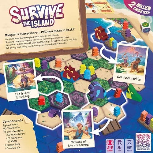 Asmodee Survive The Island Board Game (2024 Edition) - Thrilling Escape Adventure with New Monsters, Fun Strategy Game for Kids & Adults, Ages 8+, 2-5 Players, 45 Minute Playtime thumbnail 3