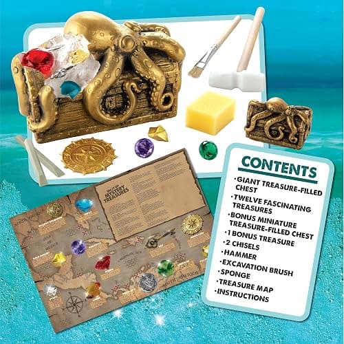 MindWare Dig It Up Discoveries Pirate Mystery Treasure Chest: Giant Discovery Project for Kids – Dig Up 13 Treasures – Includes a Bonus Dig, 2 Chisels and 1 Poster Filled with Pirate Facts and Lore thumbnail 4