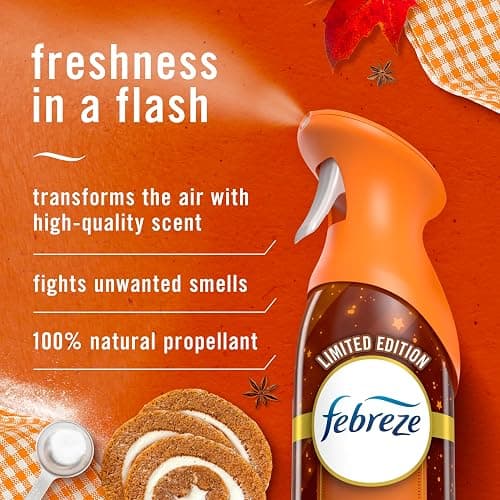 Febreze Odor-Fighting Air Freshener Spray, Room Spray, Pumpkin Roll Air Mist, 8.1 oz, 3ct thumbnail 3